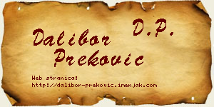 Dalibor Preković vizit kartica